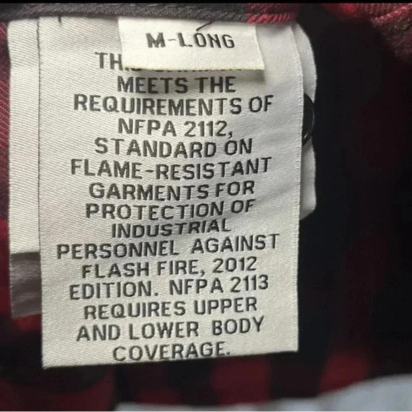 NWT RASCO FR Shirt Mens Large Buffalo Plaid Long Sleeve Flame Resistant Button - Picture 8 of 15